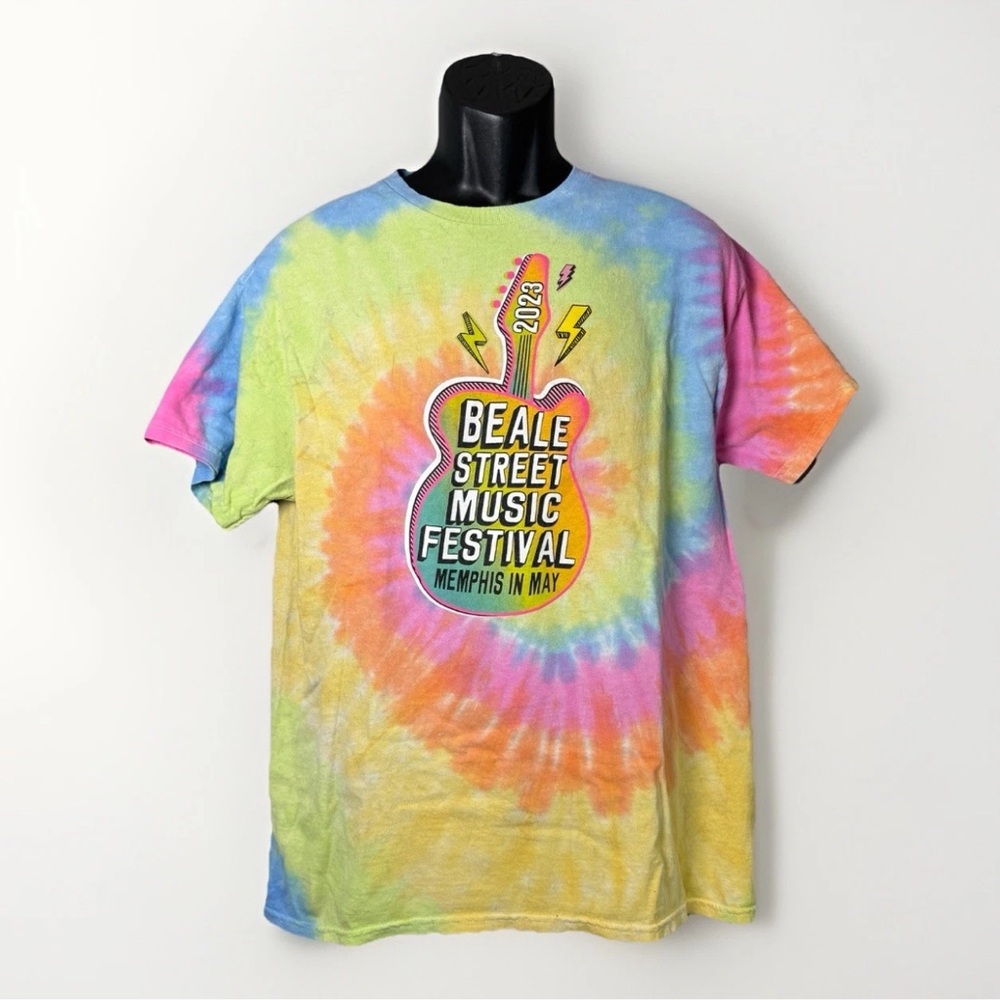 Beale Street Music Festival 2023 Tie-Dye Colortone Men’s T-Shirt Size Large